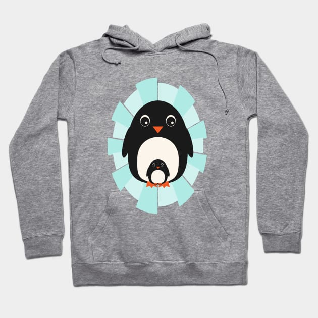 Baby and daddy penguins Hoodie by HelenDesigns